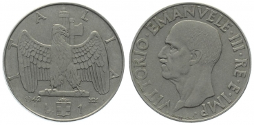 Italien 1 Lira 1942 - XX